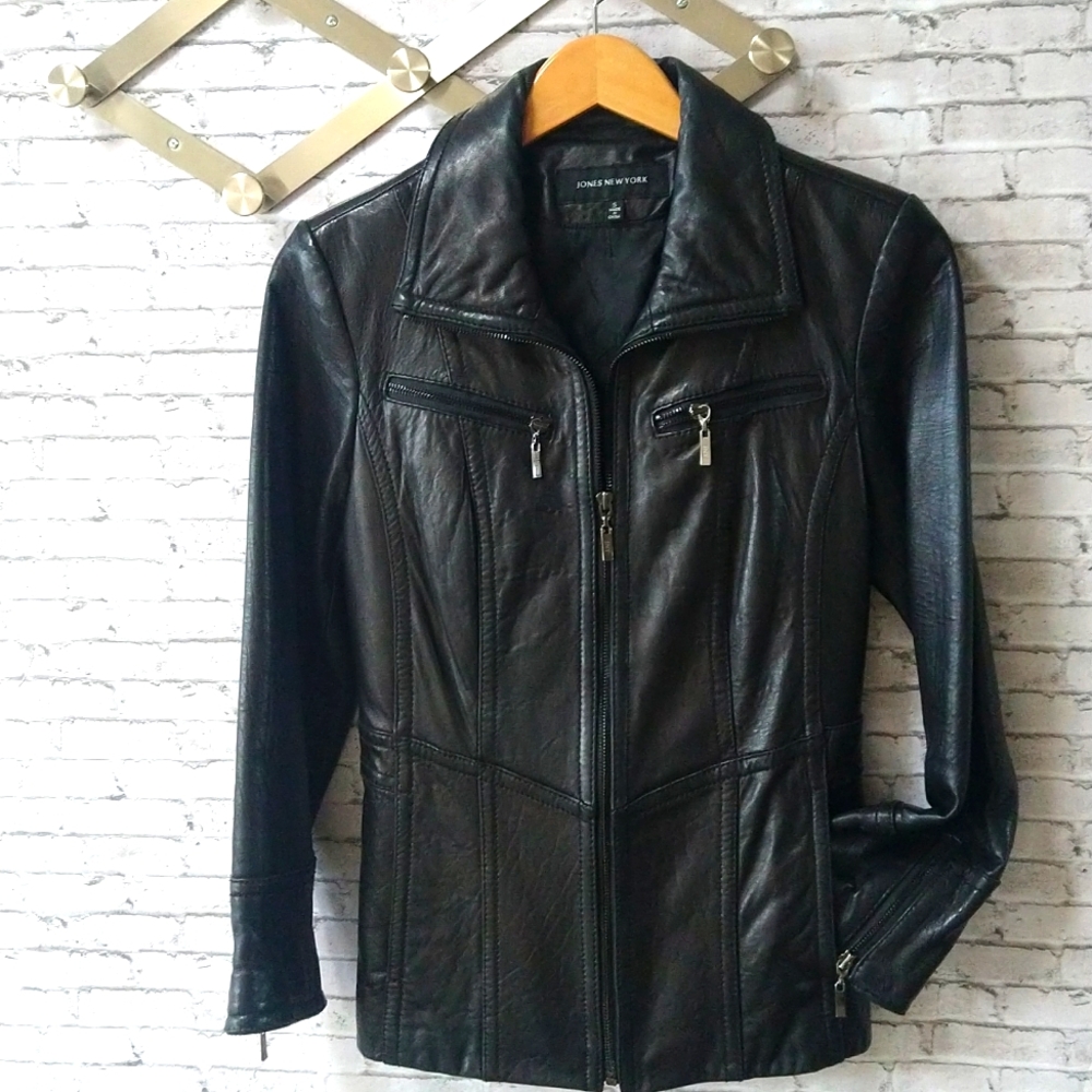 Jones New York Leather Jacket - Picture 1 of 11